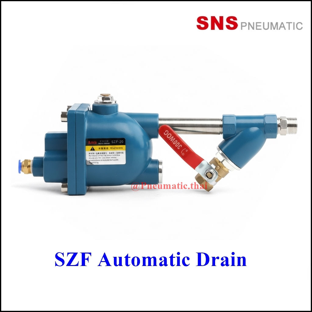 SNS SZF Automatic Drainer - อุปกรณ์ระบายน้ำอัตโนมัติแบบกลไกออกจากระบบลมนิวเมติก