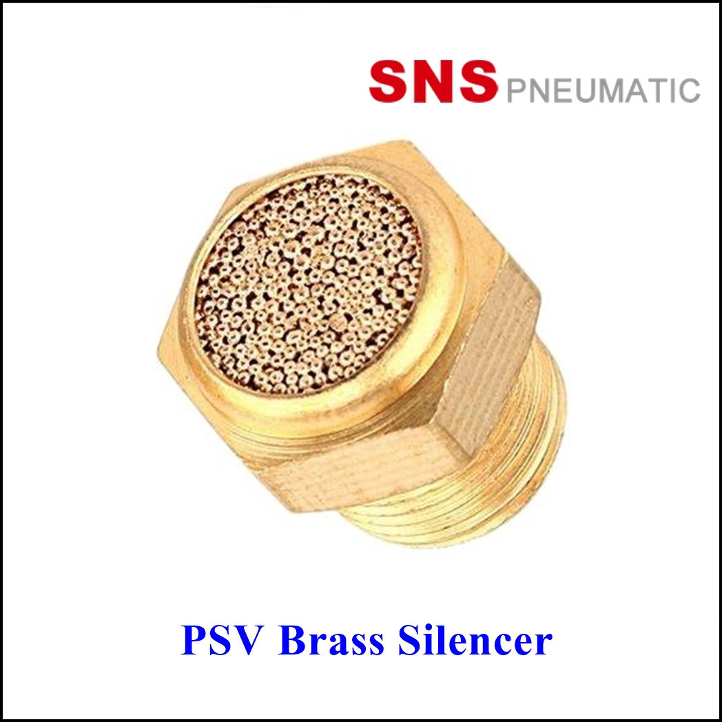 SNS PSV Brass Silencer - ข้อต่อลมนิวเมติกส์ลดเสียงแบบทองเหลืองหัวสั้น รุ่น PSV