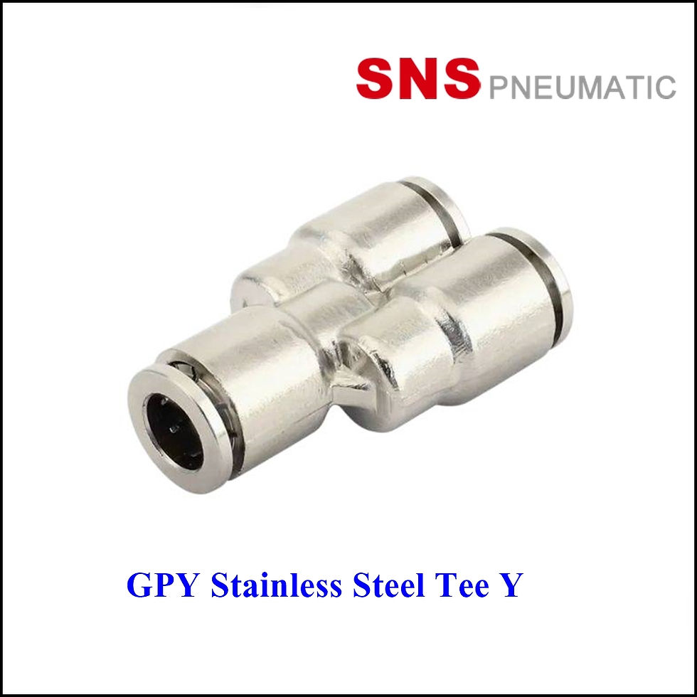 SNS GPY Stainless Steel Tee Y - ข้อต่อลมสแตนเลสแบบสามทางรูปตัว Y สวมสายลม 3 ด้าน