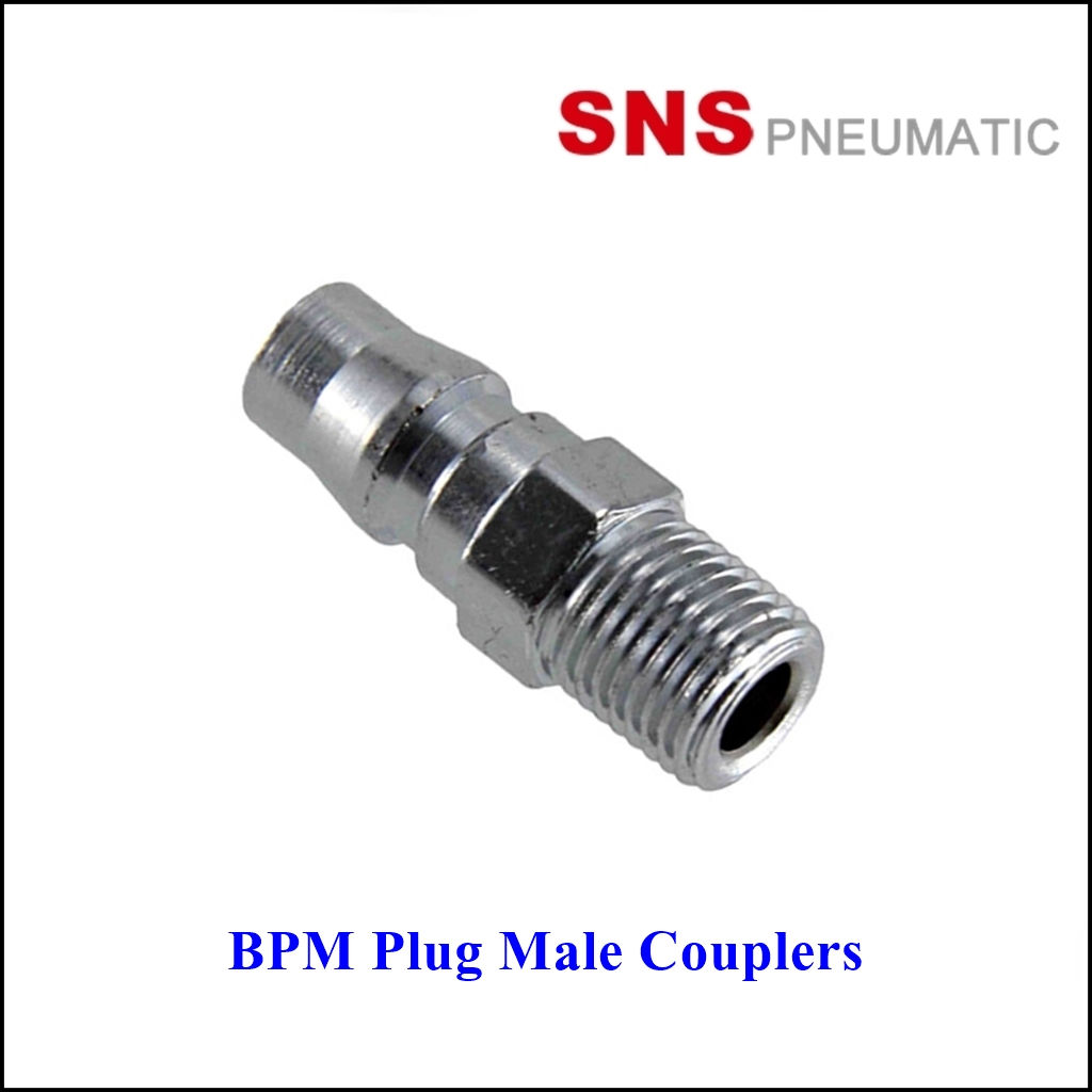 SNS BPM Plug Male Couplers - ปลั๊กข้อต่อคอปเปอร์ลมแบบเกลียวนอกตัวผู้ รุ่น BPM