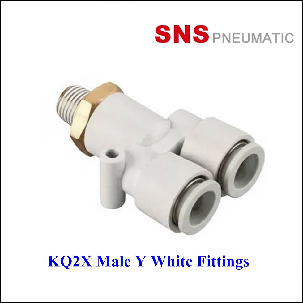 SNS KQ2X Male Y Series White Fittings -ข้อต่อนิวเมติกส์ สามทางเกลียวนอกหนึ่งด้าน