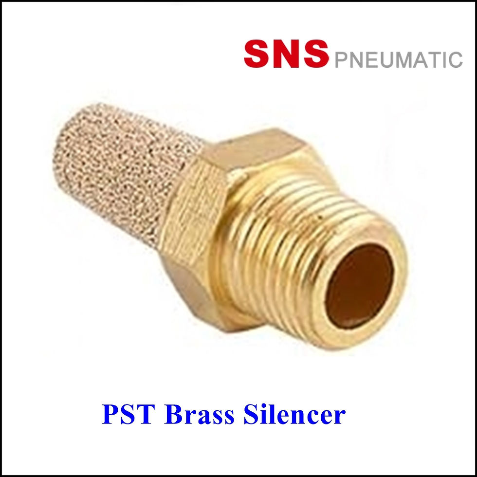 SNS PST Brass Silencer - ข้อต่อลมนิวเมติกส์ลดเสียงทองเหลืองแบบหัวยาว รุ่น PST
