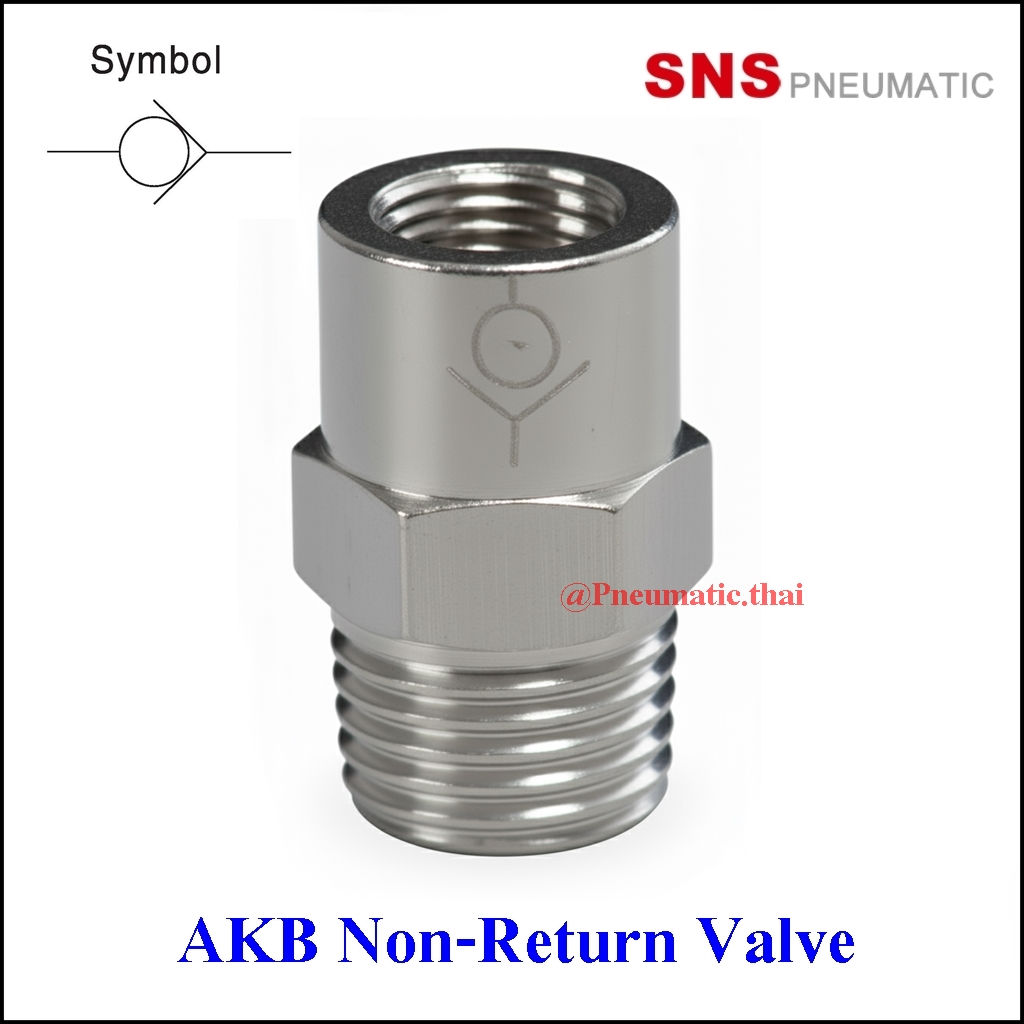 SNS AKB Non-Return Valve Male Thread And Pipe Type - วาล์วกันย้อนเกลียวตัวผู้