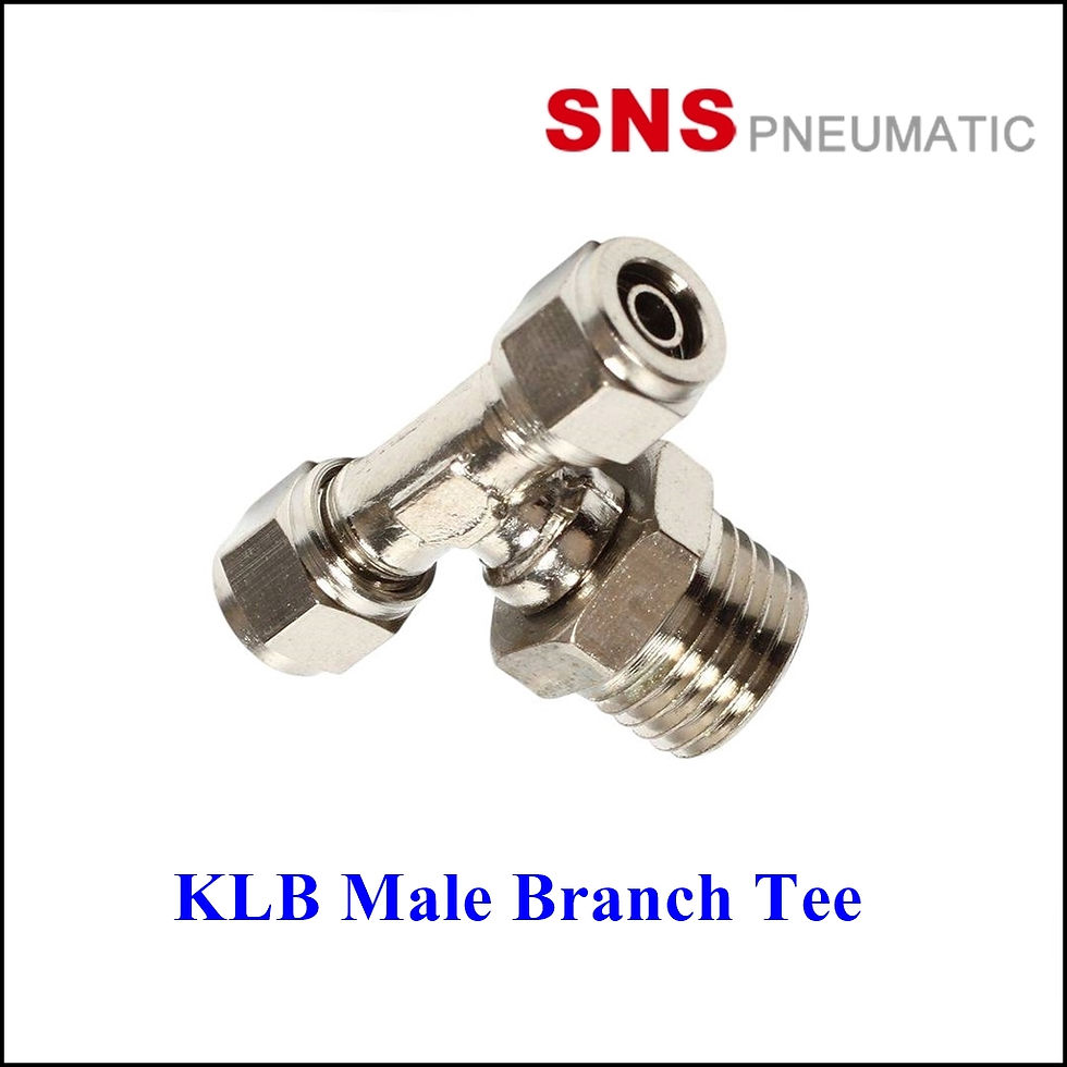 SNS KLB Male Branch Tee -ข้อต่อลมนิวเมติกส์แบบขันอัดสามทางเกลียวด้านล่าง 1 ด้าน