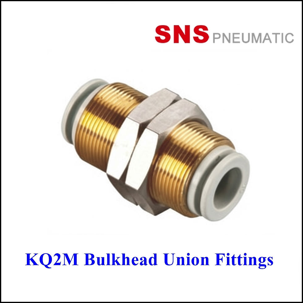 SNS KQ2M Bulkhead Union Fittings-ข้อต่อนิวเมติกส์สีขาวแบบขันตู้เกลียวกลางทั้งตัว
