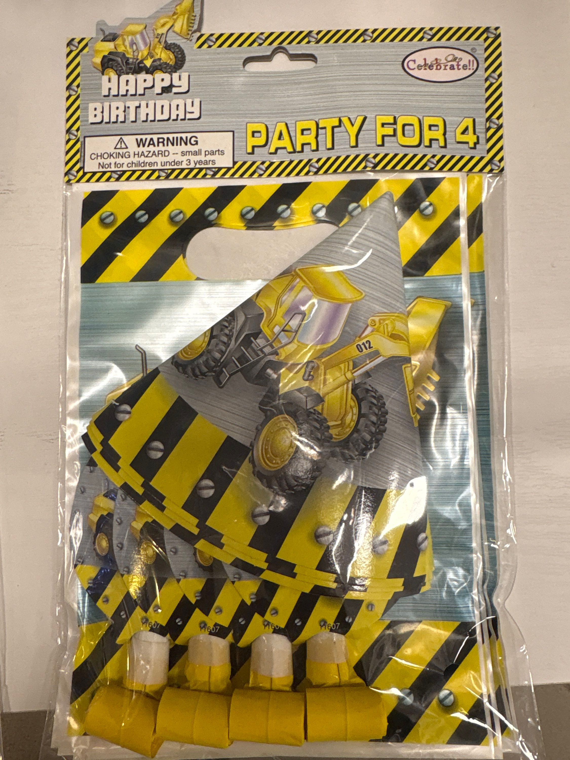 Construction party set happy birthday truck 