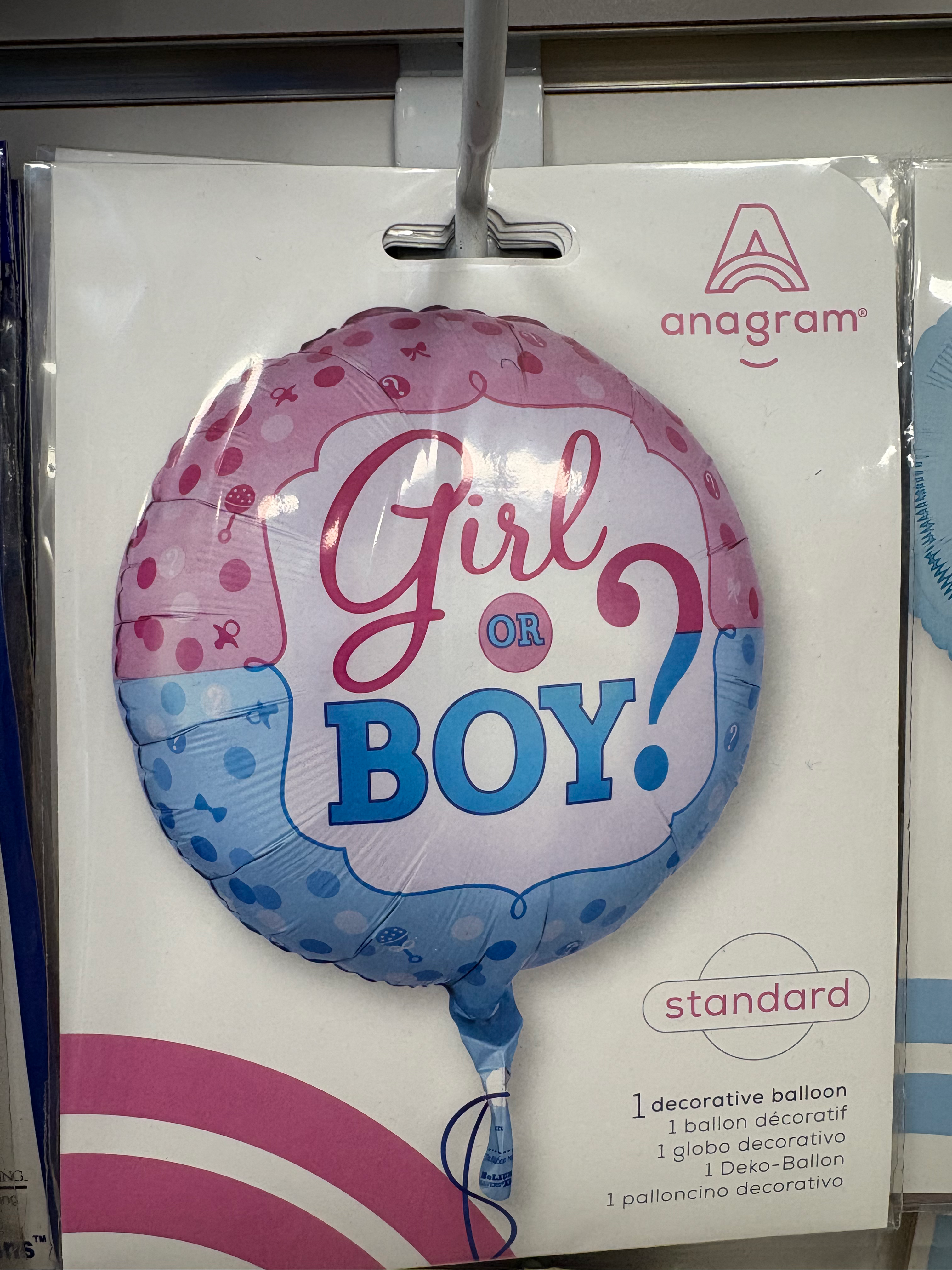 Girl or boy gender reveal 18”