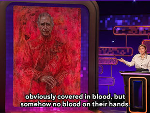 Covered in blood, but somehow no blood on their hands
