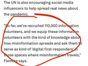 The Satanic Cabal recruited 110,000 people to spread misinformation and suppressed the opponents