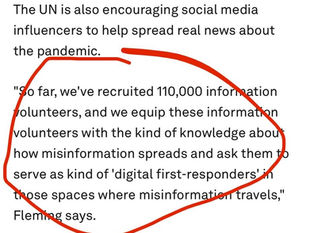 The Satanic Cabal recruited 110,000 people to spread misinformation and suppressed the opponents 