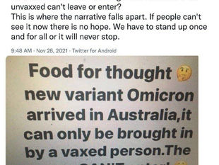 How did the Omicron variant get into Australia?