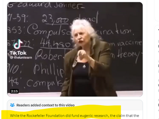 Do you know who started the World Health Organization? Rockefeller!!” 