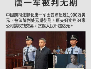 撒旦野豬騙子《中共中央總書記》《席近平》主席的福建幫親信，前司法部長唐一軍被判無期！