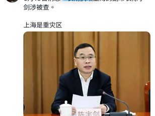 上海市副市長陳宇劍被查,涉嫌嚴重違紀違法!