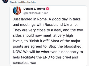 Trump: Russia Ukraine close to a deal! 