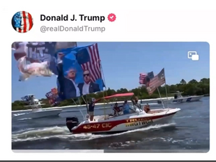 President Trump just posted a boat with WWG1WGA and 45-47 CIC (Commander in Chief) on the side. 