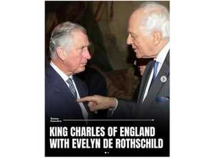 Rothschild poking Prince Charles with his finger to show him who the real king is.