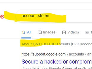 Google 熱門搜索詞《Account Stolen 》 & 《賬號被盜》!