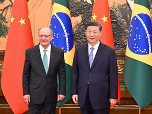 習近平會見巴西副總統阿爾克明,撒旦外交部絕對認為習近平的相片有辱國體!