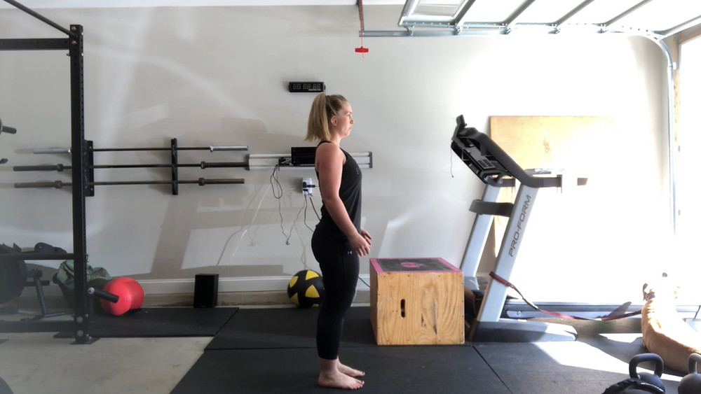 Ribs up with anterior pelvic tilt