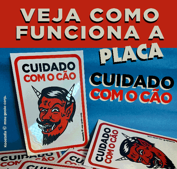placa cuidado com o cao