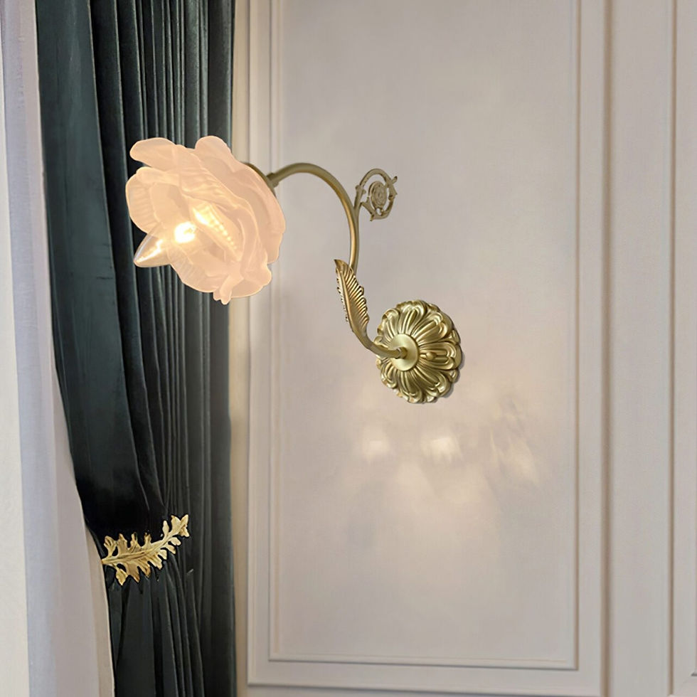 Thumbnail: Brass Rose Wall Light
