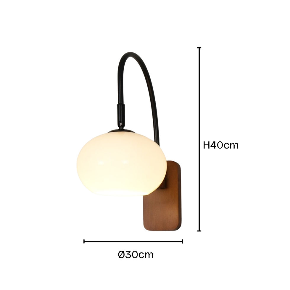 Thumbnail: Retro Wooden Glass Wall Lamp