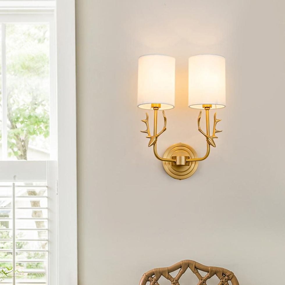 Thumbnail: Brass Deer Head Wall Light