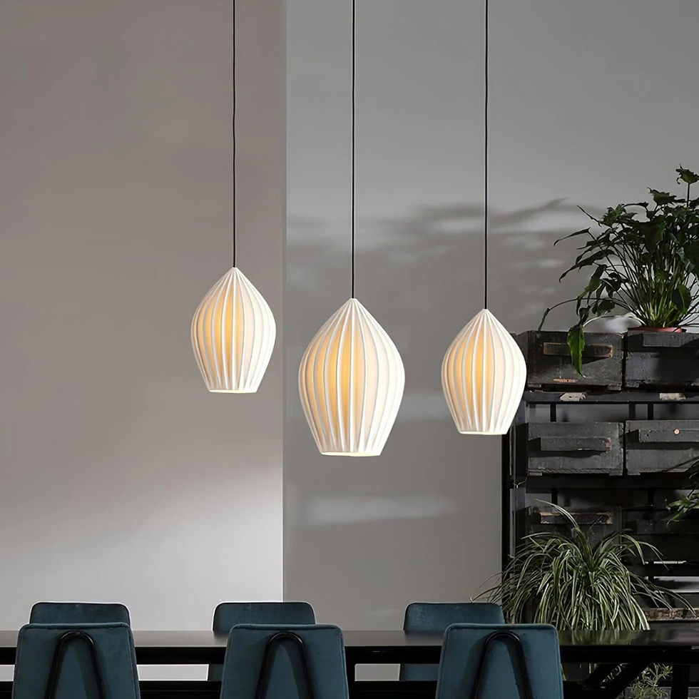 Thumbnail: Ceramic Ribbed Pendant Light