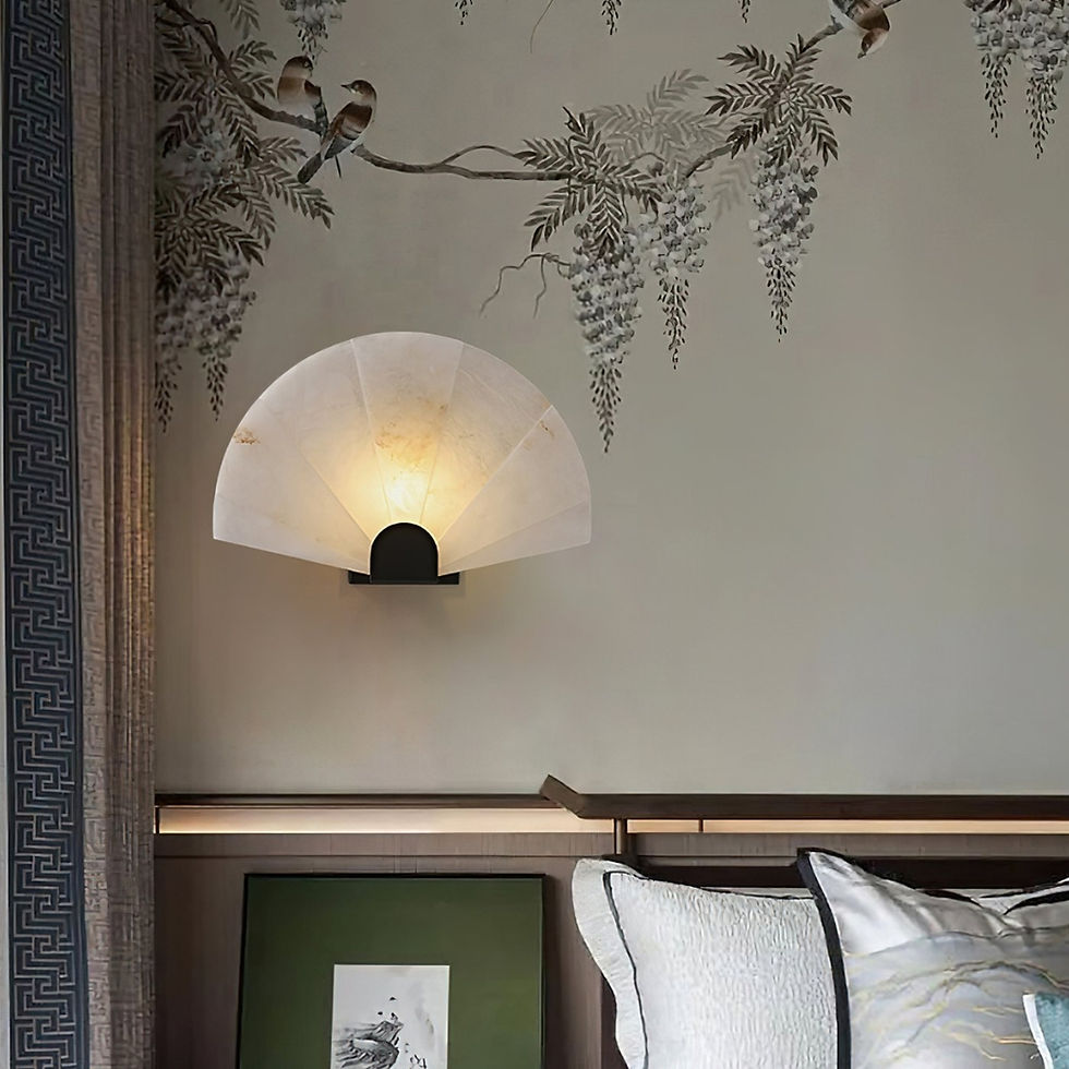 Thumbnail: Fan Shaped Alabaster Wall Light