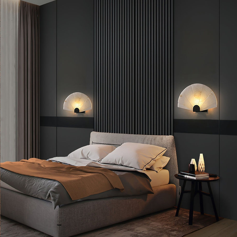Thumbnail: Fan Shaped Alabaster Wall Light