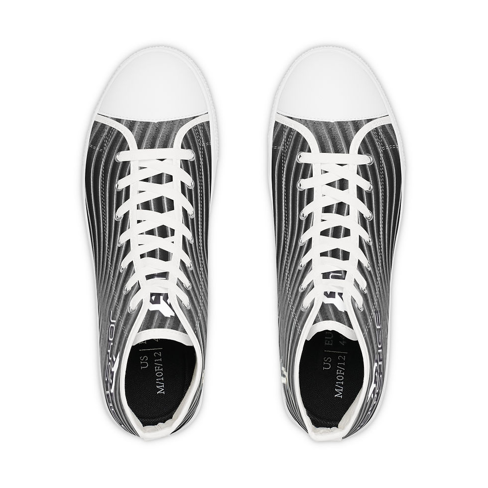 Thumbnail: Fierce Lion Logo Abstract Black And White Wind Turbine Sneaker Both White Shoes Top View