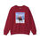 Thumbnail: Funny Christmas maroon color sweater of Santa and Mrs. Clause riding a moose.