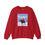 Thumbnail: Funny Christmas red color sweater of Santa and Mrs. Clause riding a moose.