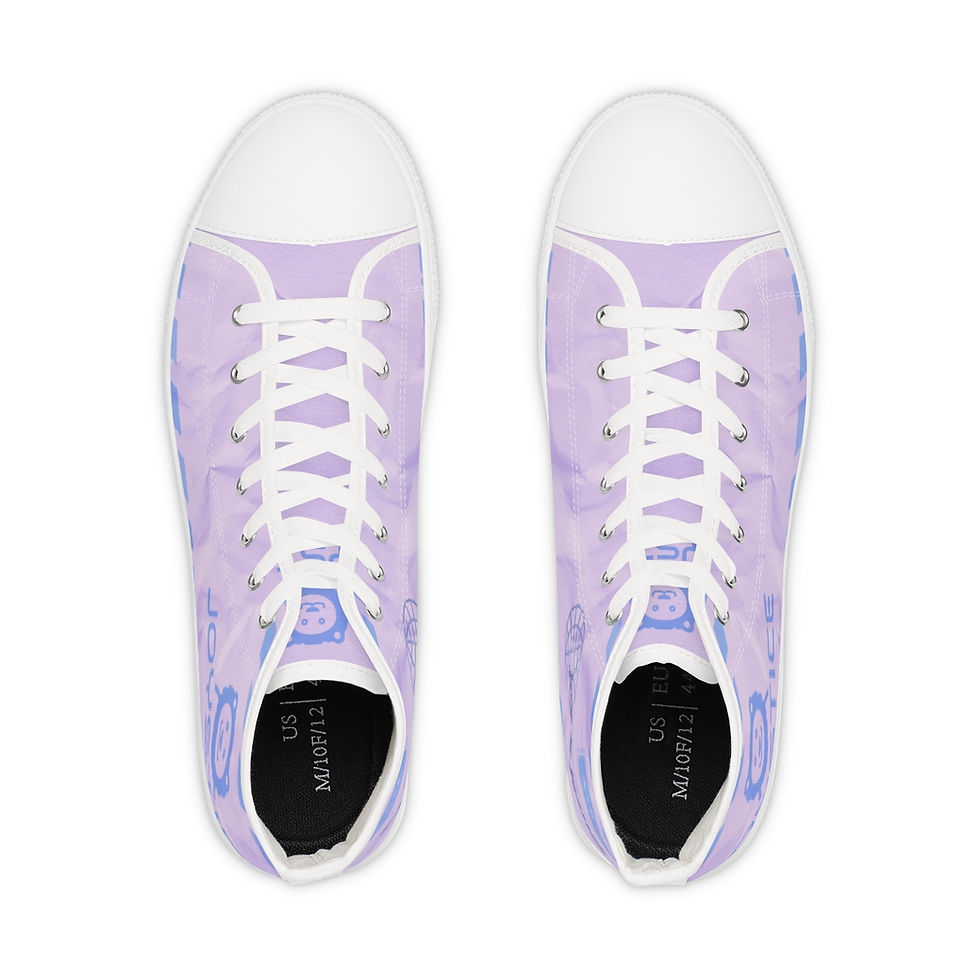 Thumbnail: Joyful Lion Logo Pastel Purple Paper Parcel With Stamps Print Sneakers Both Top View