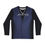 Thumbnail: Joystice platinum necklace chain on tuxedo print long sleeve tee front view.