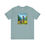 Thumbnail: Funny alpines lumber jack standing with axe heather emerald green tee shirt front view.