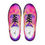 Thumbnail: Bright multi pink and purple color swirl low profile design shoes with fierce lion emblem logo top view.
