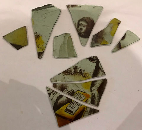 shards of broken stained glass