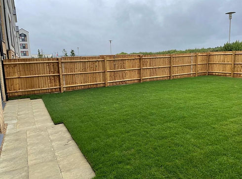 Robust new timber fence panels securely enclosing a sprawling backyard lawn