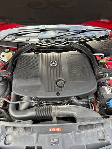 Close-up of a sports car engine