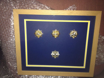 Four badges displayed in a frame