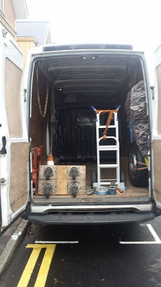 van with equipment to remove