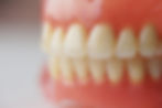 close-up of a new denture