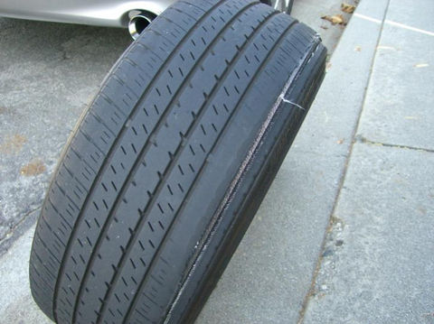 A tyre near a roadside