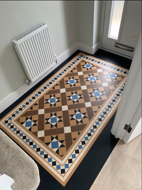 patterned floor in a hall