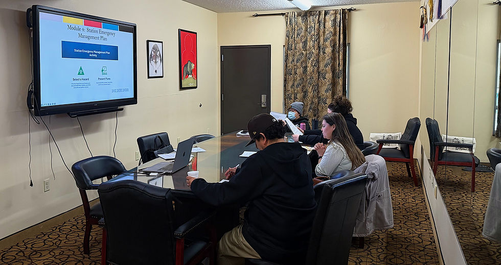 KABU Radio staff participating in NPM's EMP training