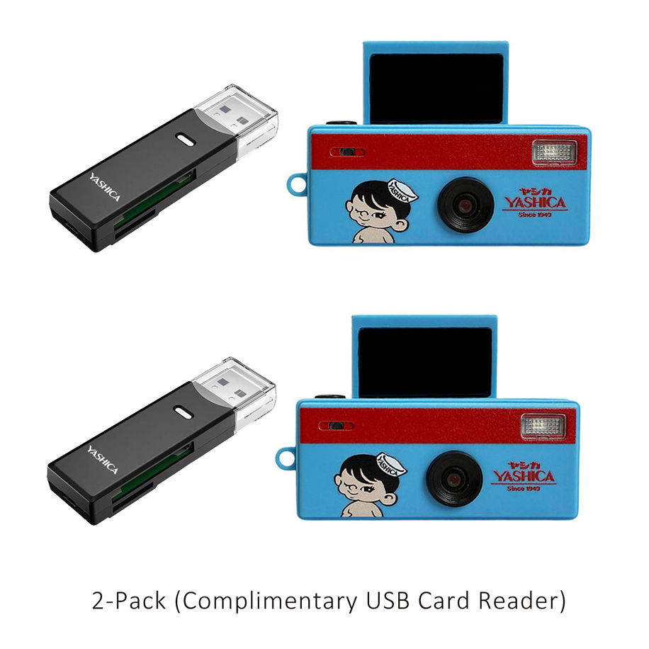 Thumbnail: Two sets of YASHICA Funtastic Keychain Camera (Yashica Boy) and YASHICA USB Card Reader