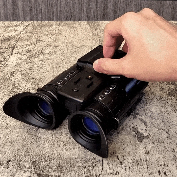 A GIF showcasing how to open YASHICA Explorer's flip-up monitor.