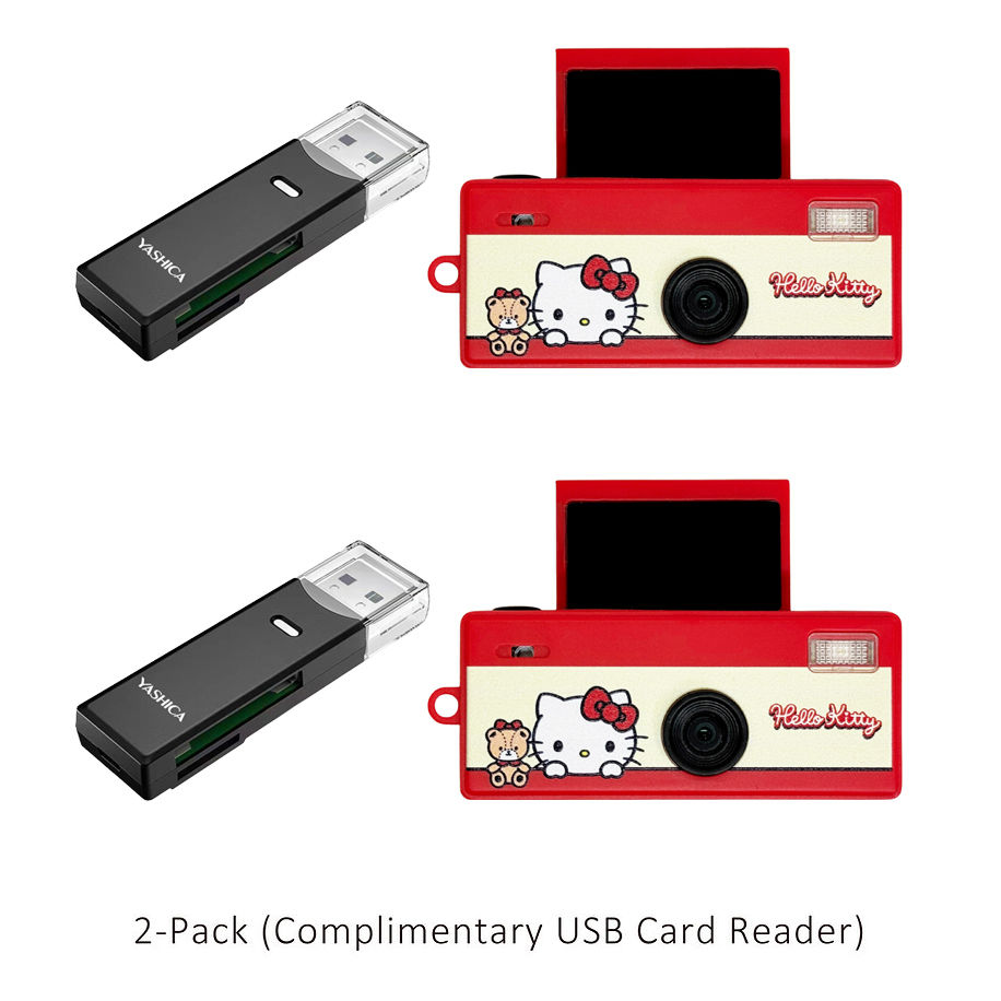 Thumbnail: Two sets of YASHICA Funtastic Keychain Camera (Classic Hello Kitty)  and YASHICA USB Card Reader